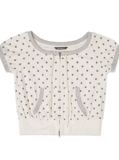 Double zipper one shoulder short sleeve t-shirt【s0000013430】