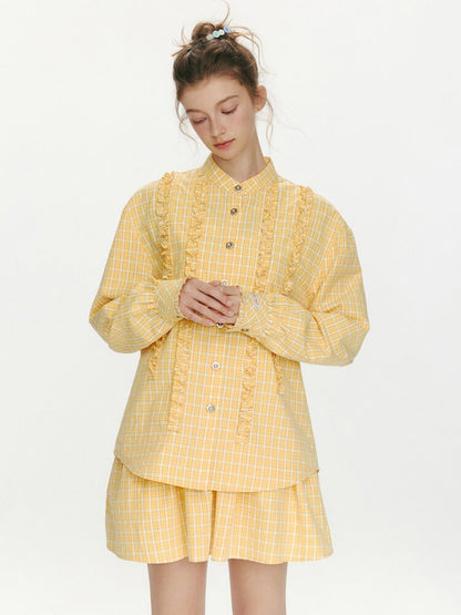 Knitted Track Fungus Edge Shirt【s0000015665】