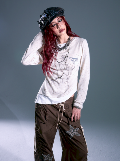 Swing Neck Long Sleeve Knitted Bottom Shirt【s0000013697】