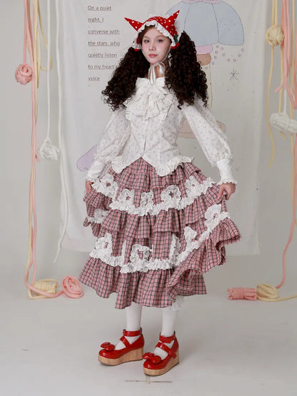 Lolita White Long-Sleeve Floral Blouse【s0000014101】