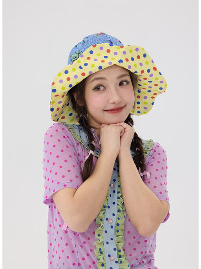 Bear Print Polka Dot Petal Hat【s0000016707】