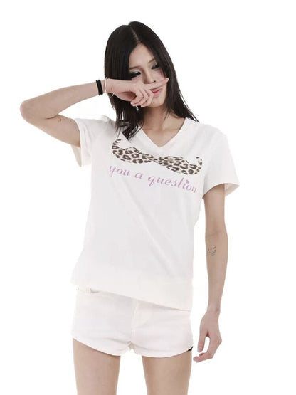 Leopard Print Slogan Short Sleeve【s0000018242】