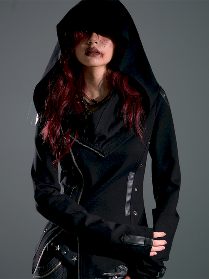 Asymmetric Slim-Fit Zipper Knit Cardigan【s0000013916】