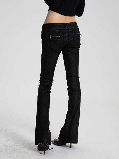 Waxed Multi Strap Flared Pants【s0000018565】