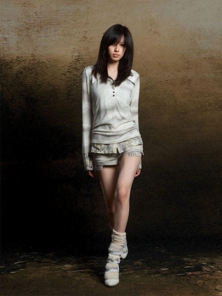 Double Layer Lapel Knit Inner Top【s0000011809】