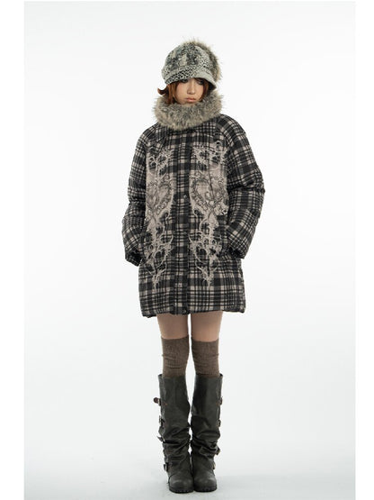 Retro Plaid Bear Love Down Jacket【s0000018077】