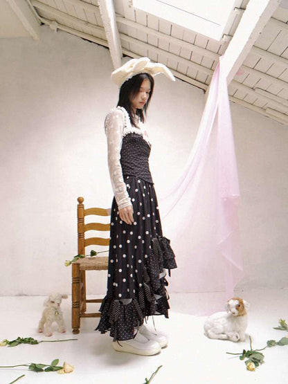 Asymmetric Bow Midi Skirt【s0000014525】