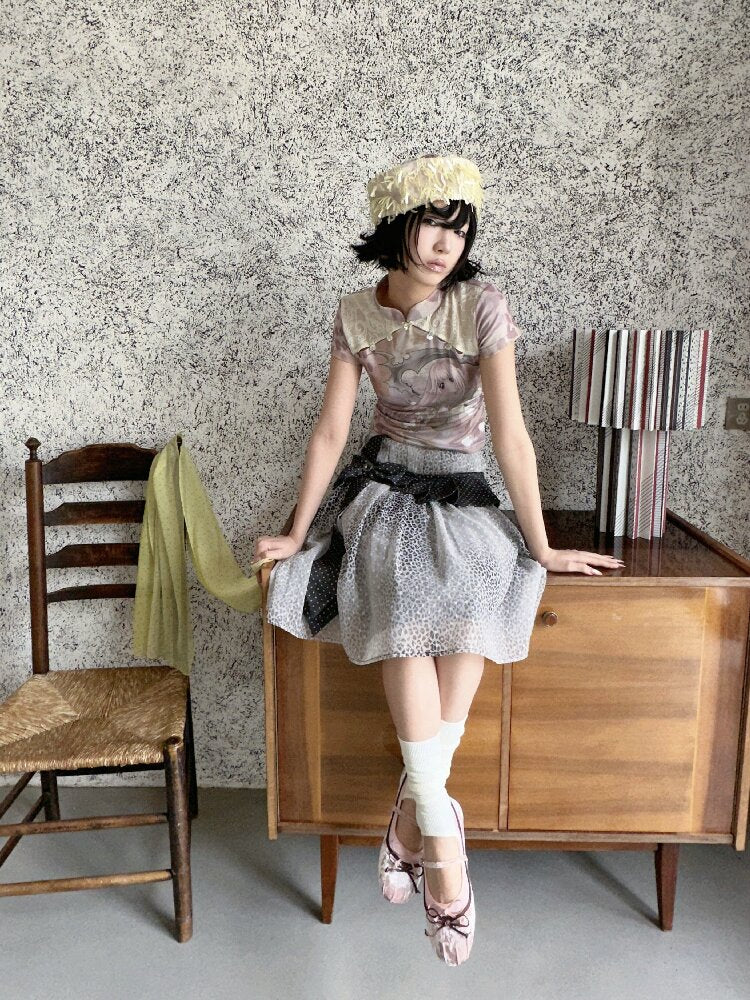 Lace Patchwork Cheongsam T-Shirt【s0000018084】