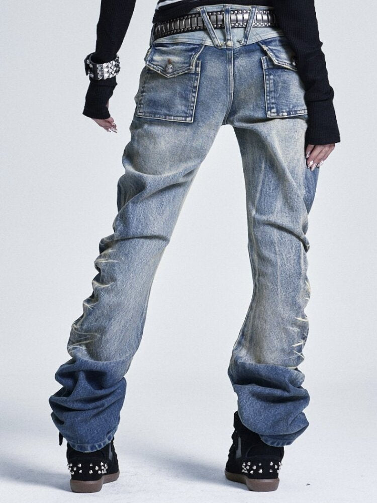 Washed Heavy Work Scimitar Jeans【s0000015559】