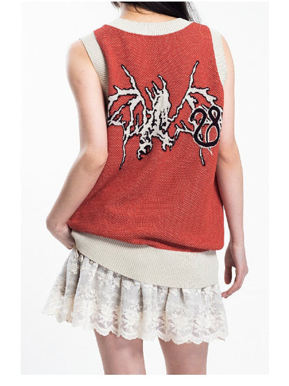 Retro Queens Dragon Jacquard Vest【s0000018045】