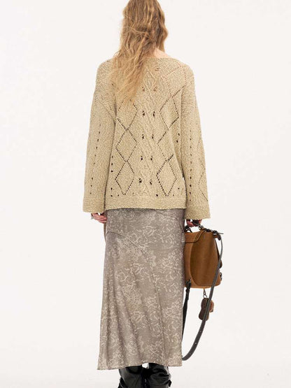 Strappy Rhombus Openwork Sweater【s0000015407】