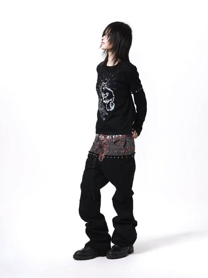 Fake Two Piece Printed Long Sleeve【s0000018198】