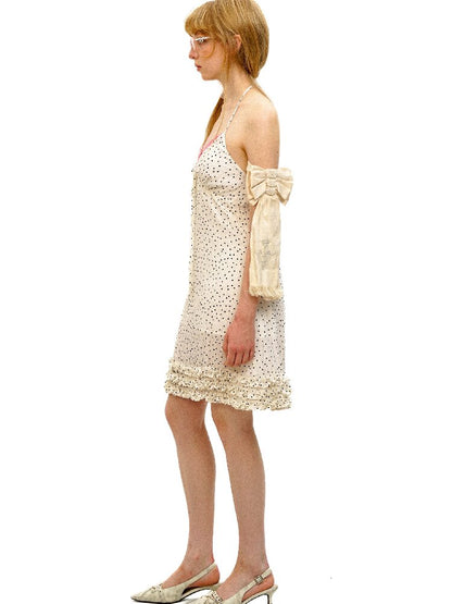 Paneled Polka Dot Lace Slip Dress【s0000016410】