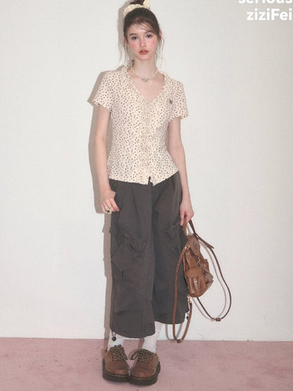 Polka Dot Lace Patchwork Tee Top【s0000017752】