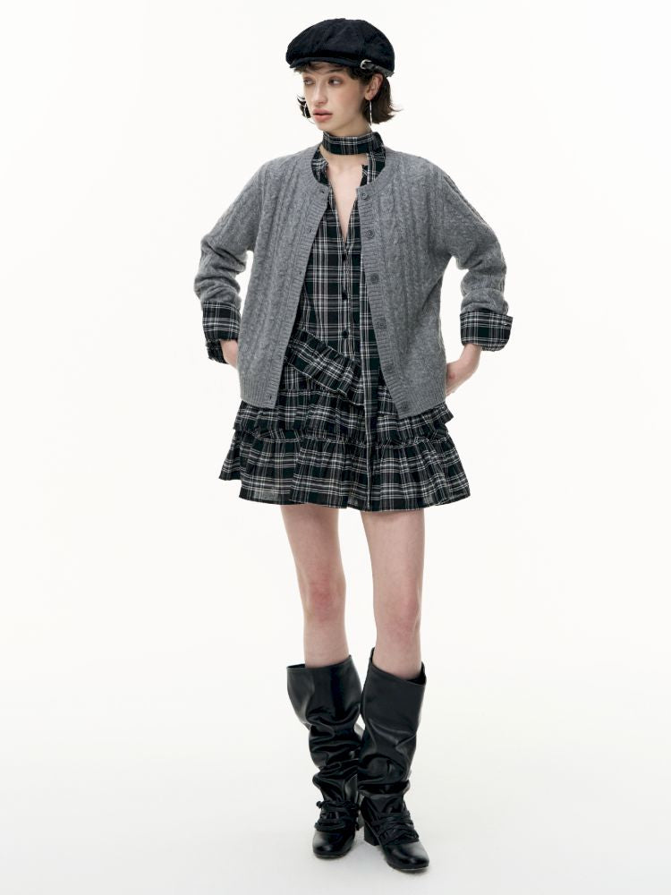 Plaid Ruffle Dress【s0000013739】
