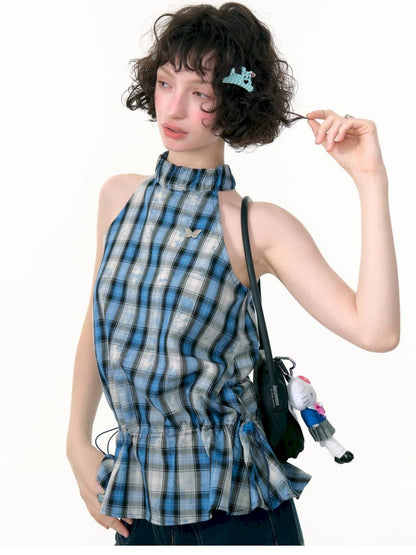 Drawstring Waisted Hanging Neck Vest【s0000013377】