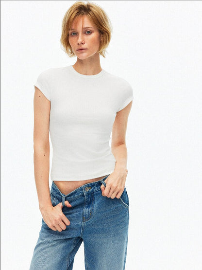 Cotton Lace Up Asymmetrical Jeans【s0000015925】