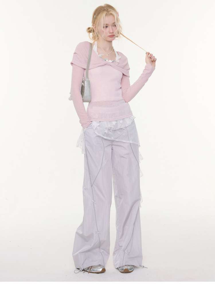 Soft Cloud Knot Slim Knitted Top【s0000015426】