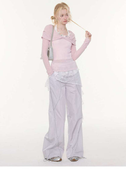 Soft Cloud Knot Slim Knitted Top【s0000015426】