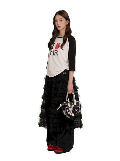 Lightweight cake-style midi skirt【s0000012568】