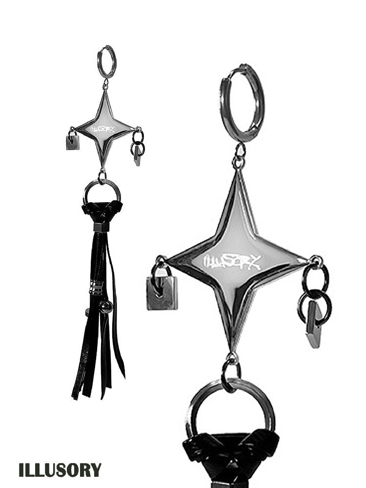 Punk Leather Tassel Drop Earrings【s0000018827】