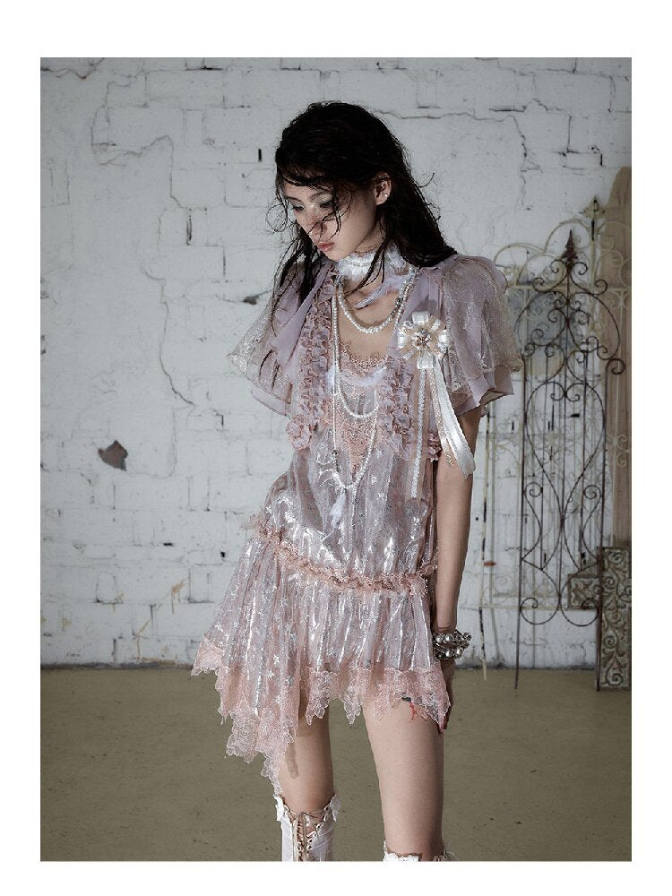Court Lace Satin Ribbon Brooch【s0000017246】