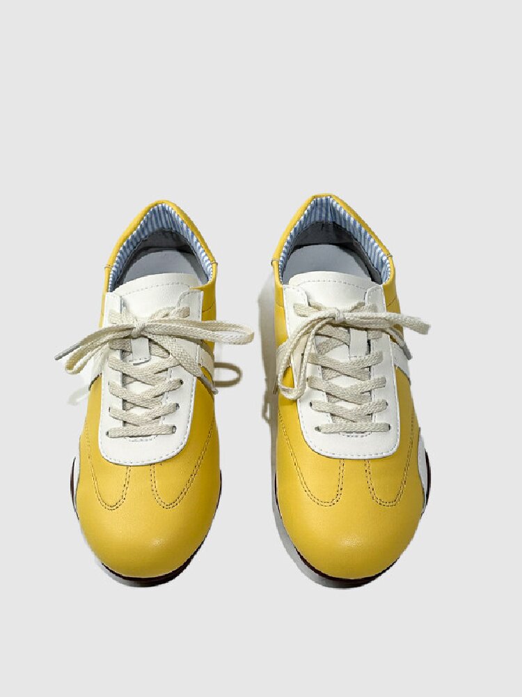 Stitched Brogue Flat Leather Shoes【s0000015725】