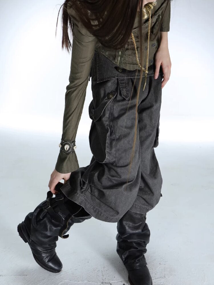 Vintage Low Rise Cargo Cropped Pants【s0000015906】