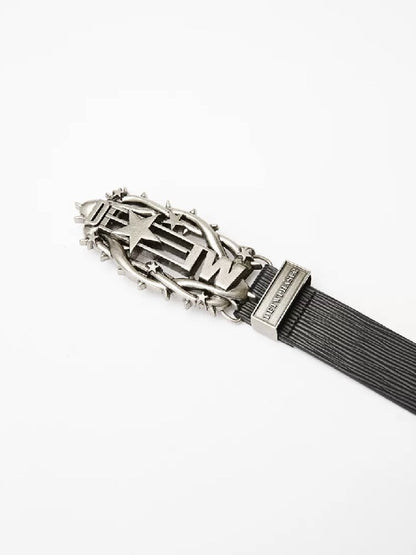 Distressed Relief Leather Belt【s0000018277】