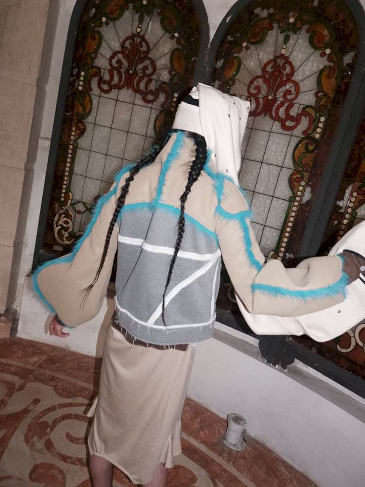 Fur Paneled Polar Fleece Coat【s0000015148】