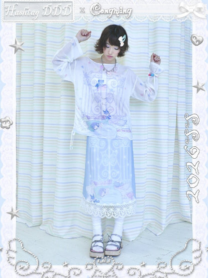 Artistic Lace Mesh Half Length Dress【s0000017479】