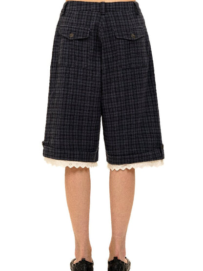 Lace Patchwork Vintage Plaid Pants【s0000017934】