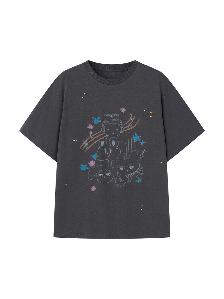 Strawberry Musician Cotton T-Shirt【s0000015669】