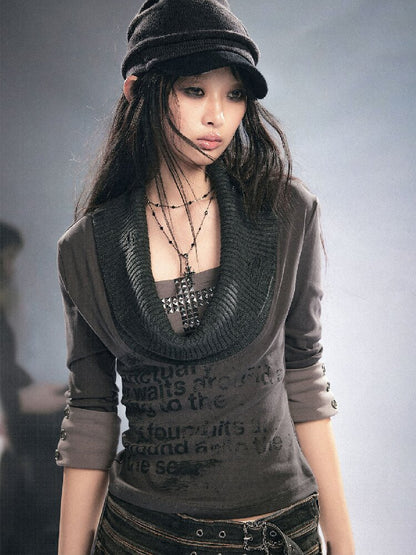 Graffiti Diamond Knitted Shirt【s0000016219】