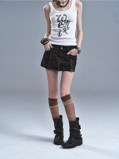 Camo Pleated Rivet Straight Skirt【s0000016633】