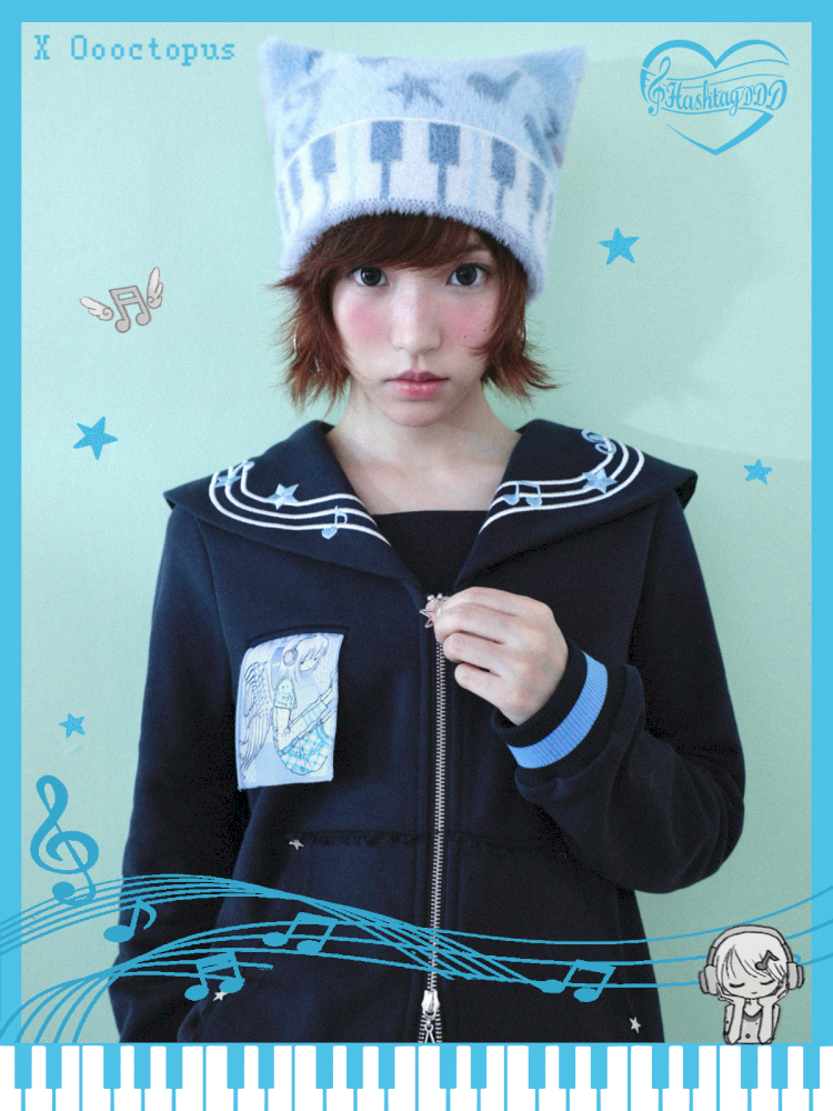 Ghost Horse Star Stripe Double-Sided Knit Hat【s0000014689】