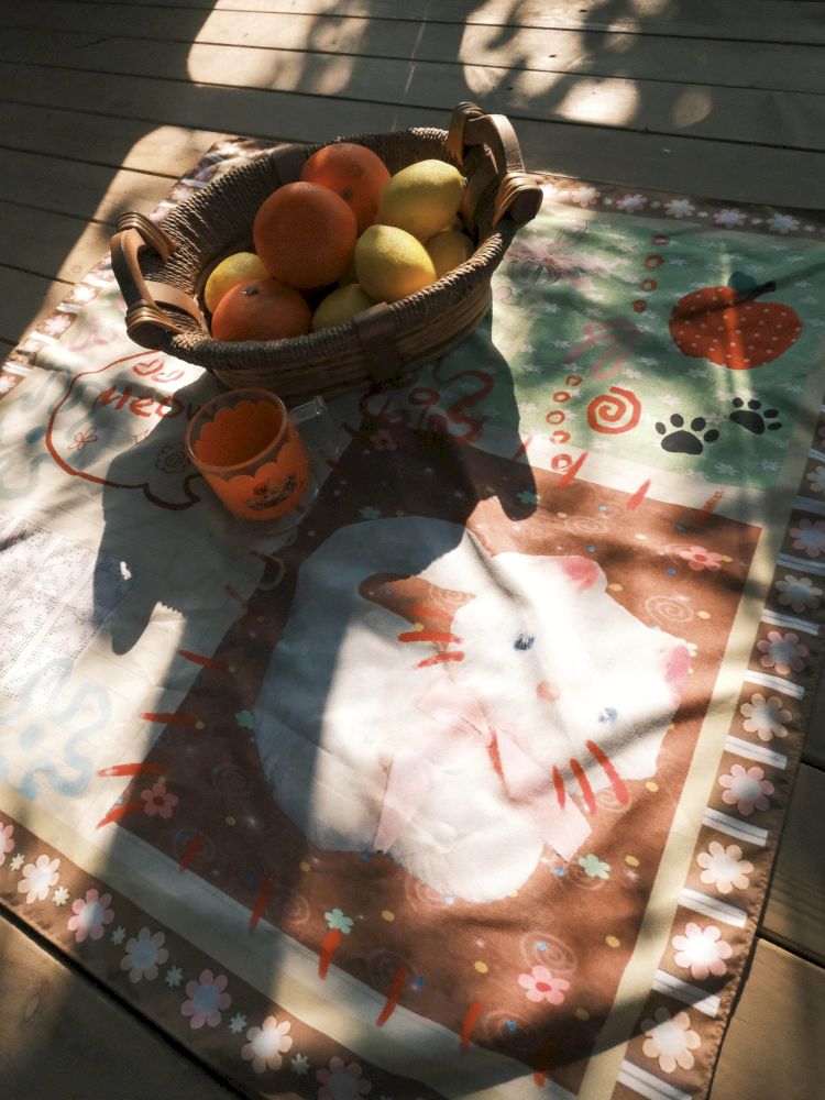 Color Block Cat Print Headscarf【s0000012774】