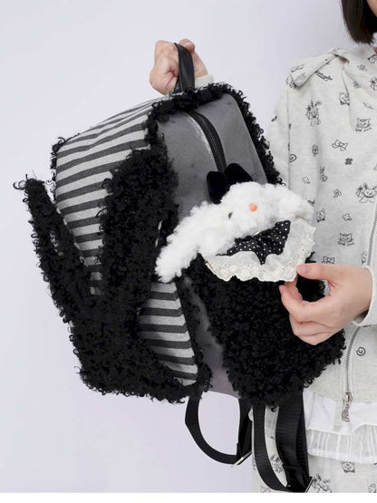 Rabbit Ears Fur Computer School Bag【s0000014615】