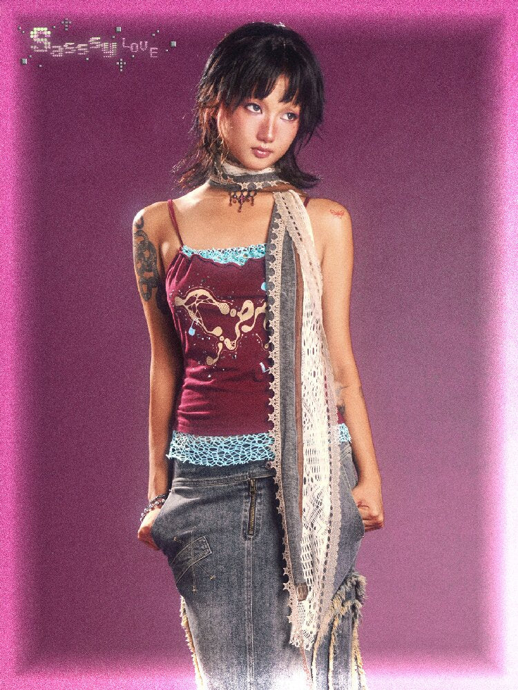 Star Lace Shibuya Y2K Punk Scarf【s0000016860】