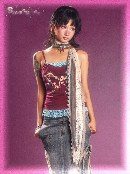 Star Lace Shibuya Y2K Punk Scarf【s0000016860】