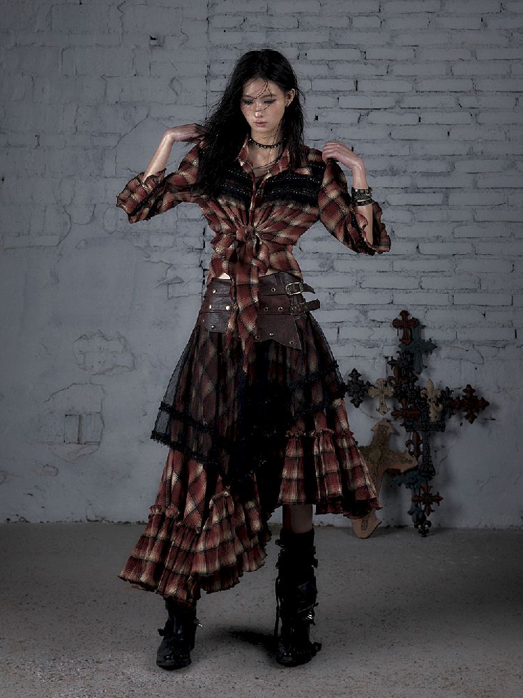 Flare Mid Sleeve Tie Short Blouse【s0000011820】