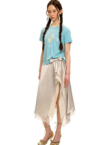 Multi Layered Slit Satin Skirt【s0000017418】