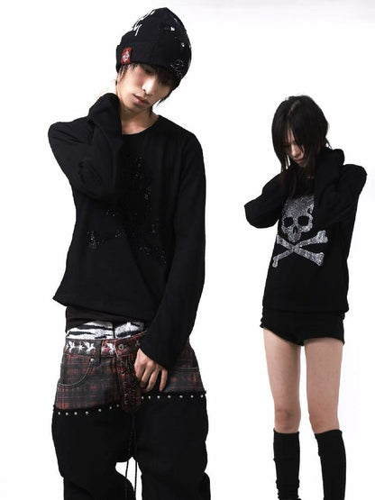 Skull Diamond Long Sleeve Shirt【s0000018200】