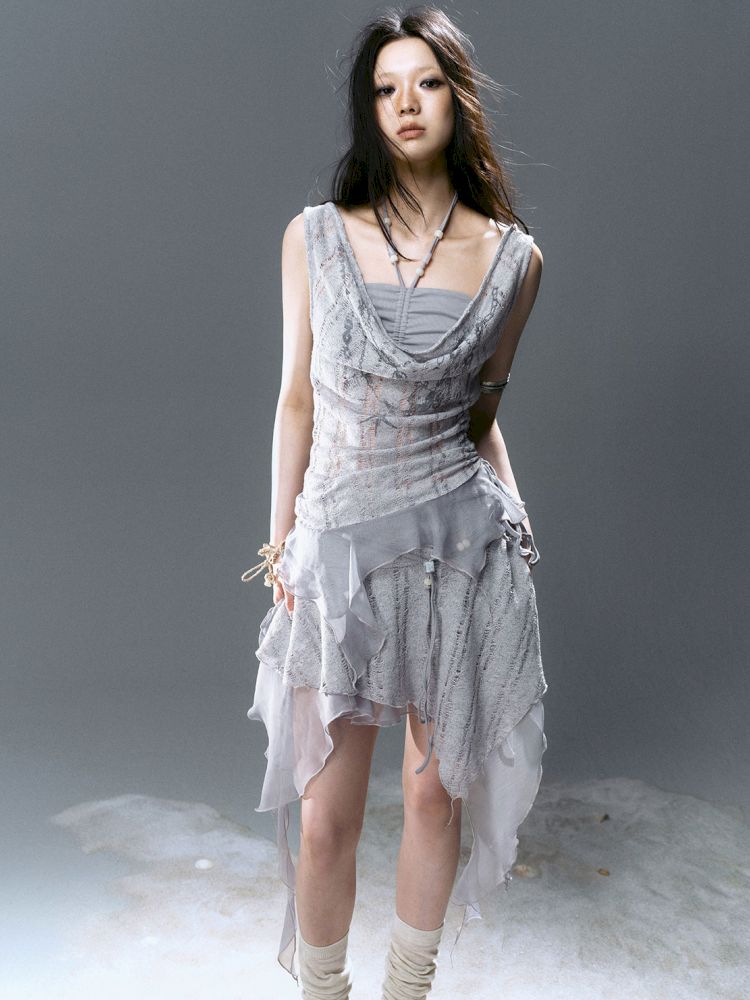 Hollow Swing Neck Sleeveless Blouse【s0000012644】