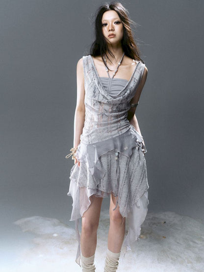 Hollow Swing Neck Sleeveless Blouse【s0000012644】