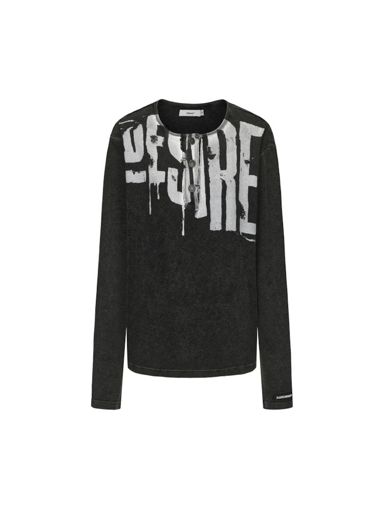 Old Loose Punk Print Long Sleeve T-Shirt【s0000009954】