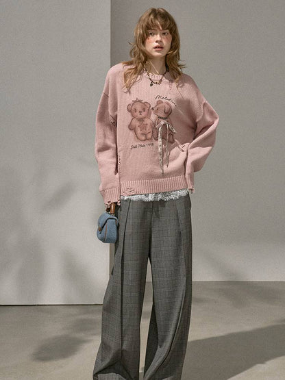 Oversized Long-Sleeve Knit Sweater【s0000014392】