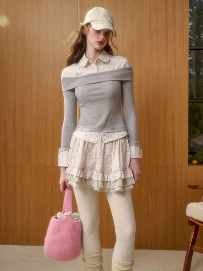 Rabbit Print Design Top Skirt【s0000014886】