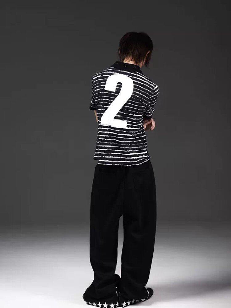 Thorn Letter Rhinestone Polo Shirt【s0000018268】