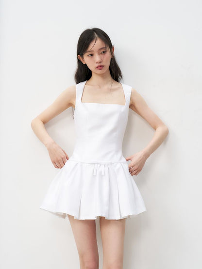 Bowknot Waisted A-line Puffy Short Dress【s0000011957】